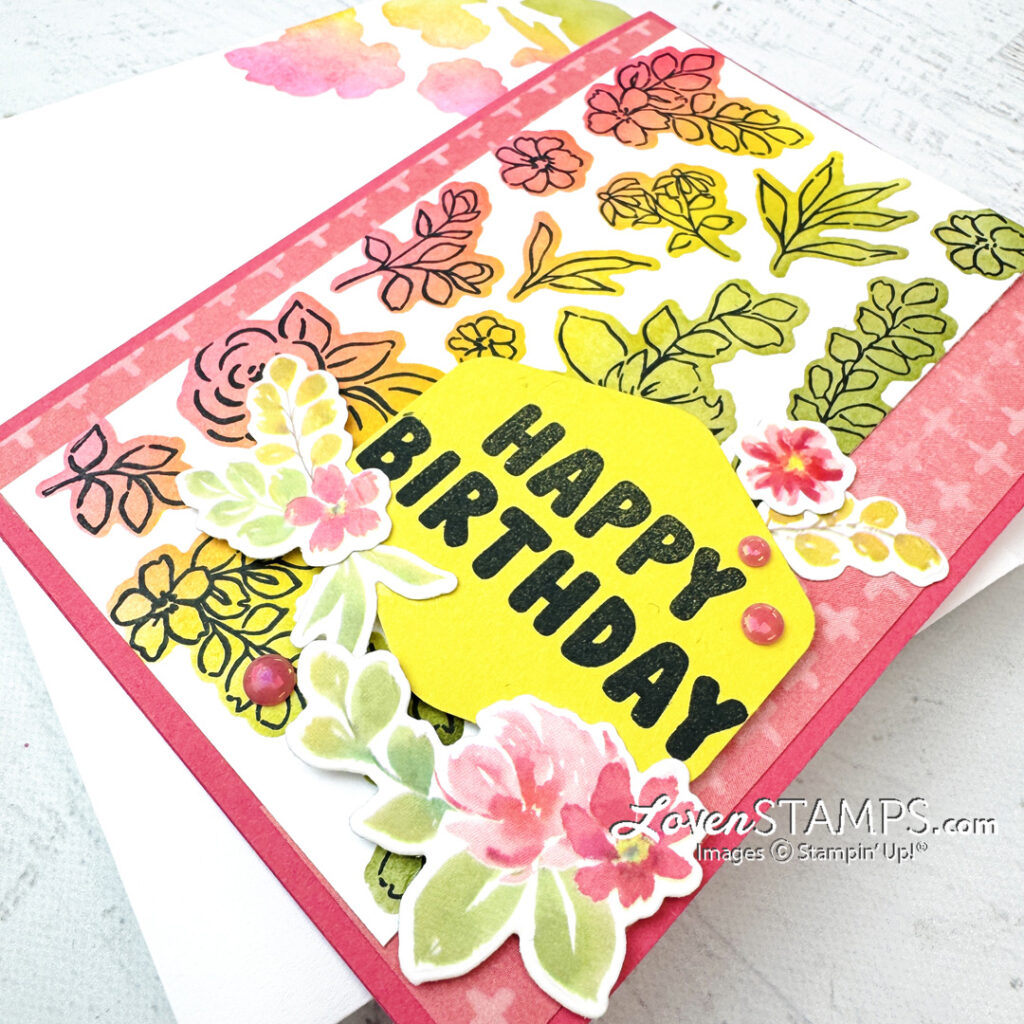 extraordinary flora washi tape dies and stamps coordinated for rainbow ombre background technique video tutorial