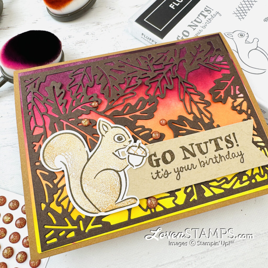 Ep 581: Ombre Sunsets in Fall Colors with Fluffy Squirrel + Stampin’ Up!®'s Amber Autumn Silhouette