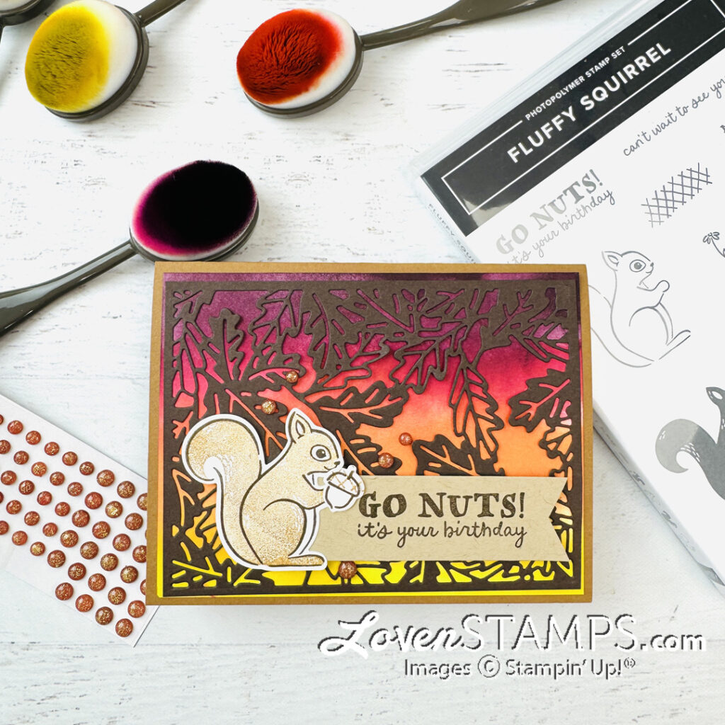 Ep 581: Ombre Sunsets in Fall Colors with Fluffy Squirrel + Stampin’ Up!®'s Amber Autumn Silhouette