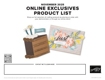 November 2025 stampin up Online Exclusives Release - products PDF