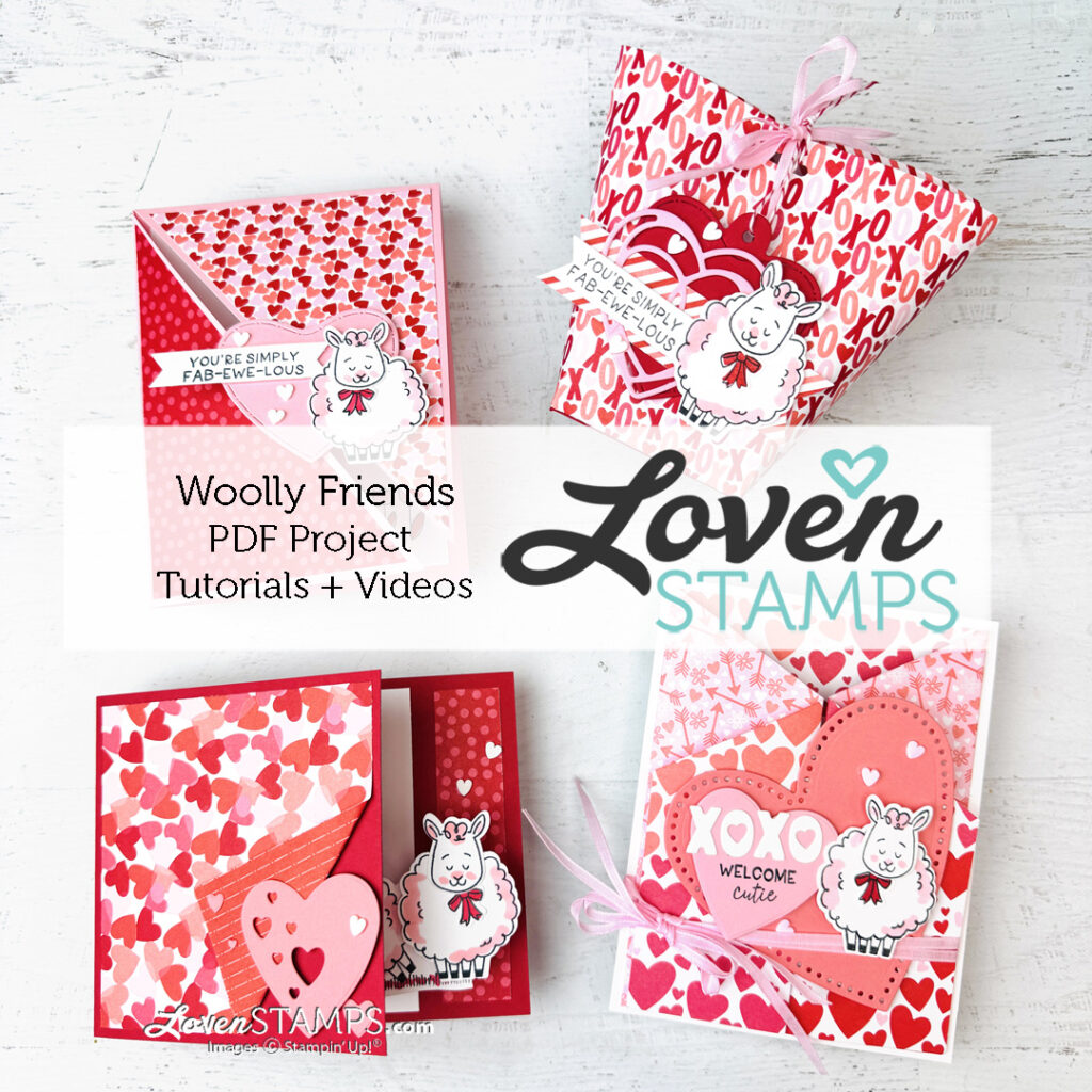 NEW for LovenStamps Monthly Tutorials in January 2026 - Woolly Friends punch and stamp bundle and Endless Love Dies with Made with Love Valentine Designer Series Paper
