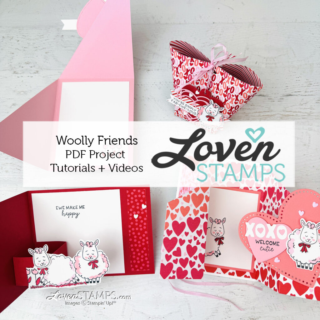 NEW for LovenStamps Monthly Tutorials in January 2026 - Woolly Friends punch and stamp bundle and Endless Love Dies with Made with Love Valentine Designer Series Paper