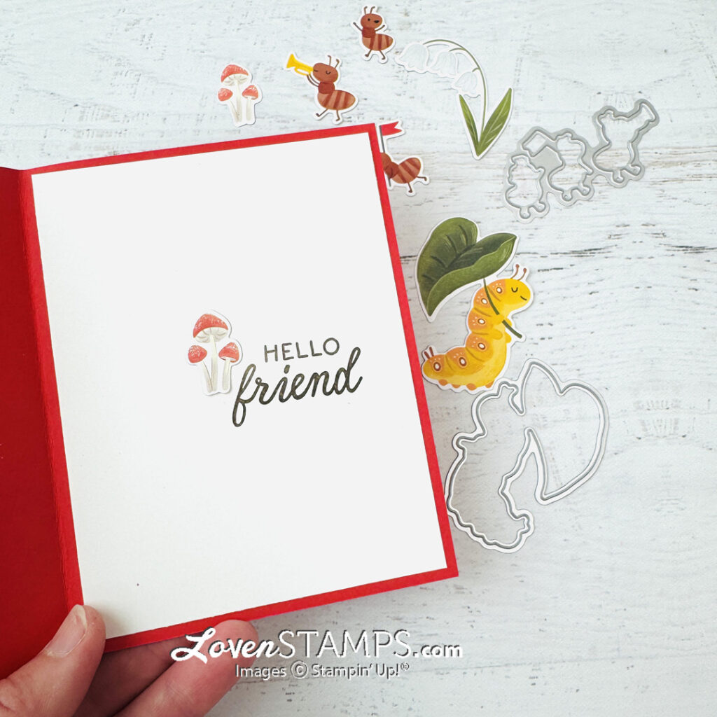 Ep 630: EASY Peek-A-Boo Window Cards for Summer with Stampin’ Up!® Cute As A Bug Suite red plaid ant parade greeting card