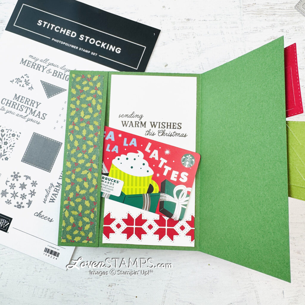 Ep 649: NEW Hot Foil Frames & Flourishes Secret Gift Card Holder Stampin’ Up!® Stitched Season Suite